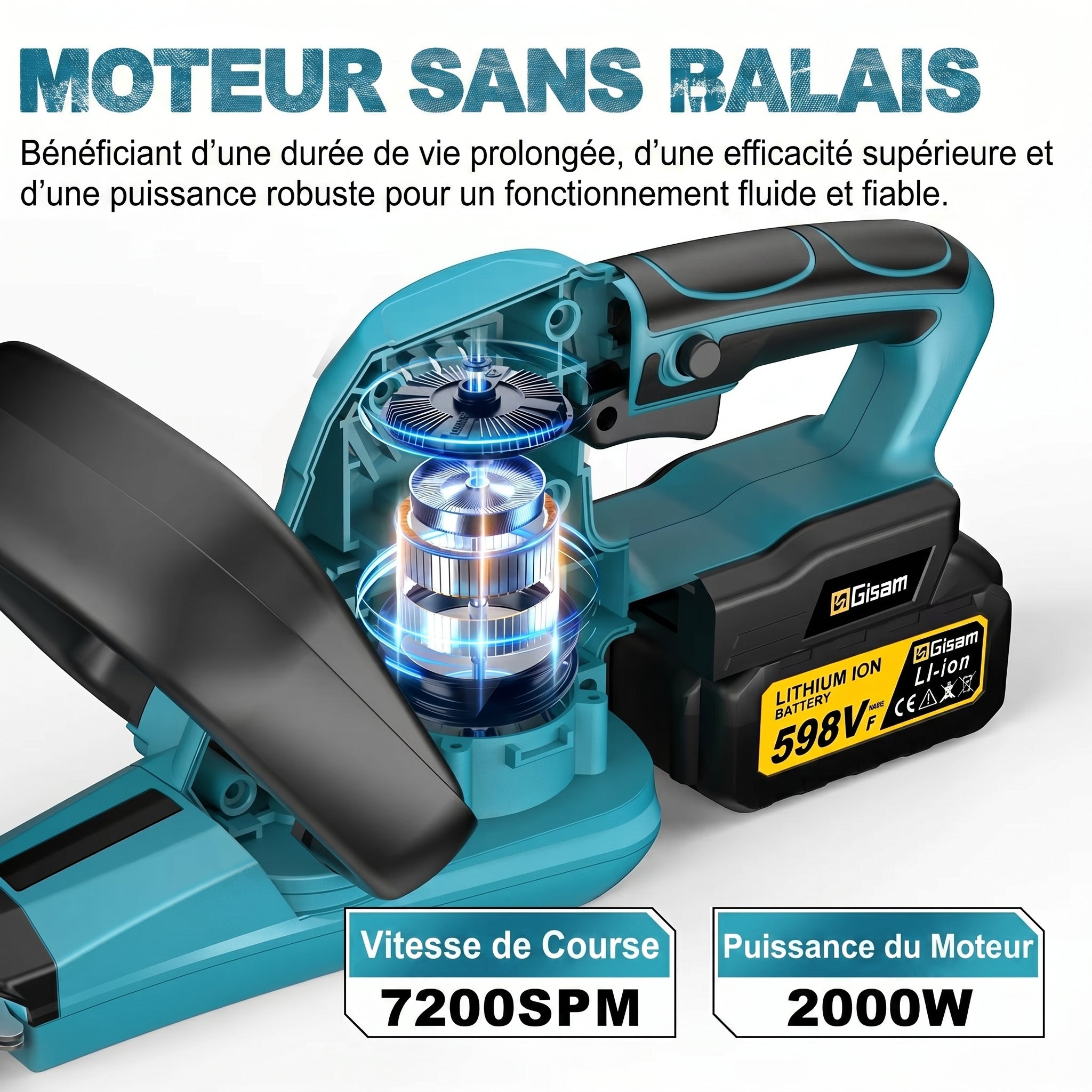 Taille-Haie à Batterie Sans-fil 2000W