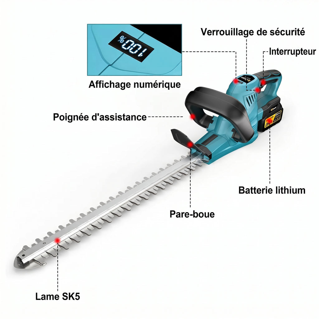 Taille-Haie à Batterie Sans-fil 2000W