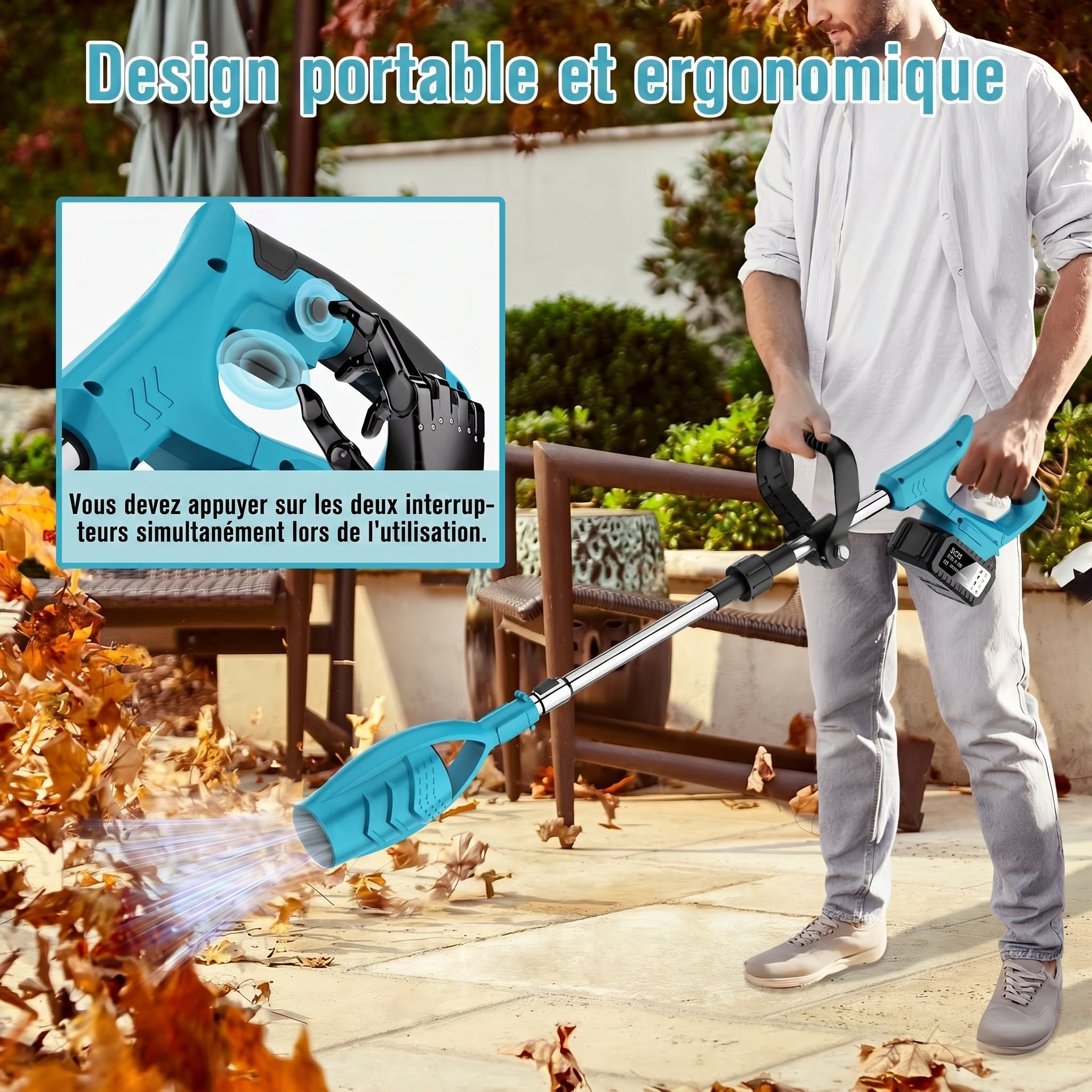 Souffleur de feuilles électrique sans fil 2500W - VERDAGREEN