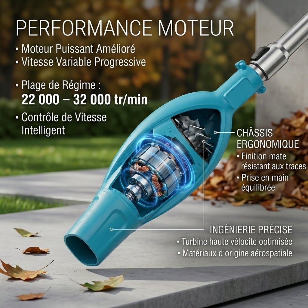 Souffleur de feuilles électrique sans fil 2500W - VERDAGREEN