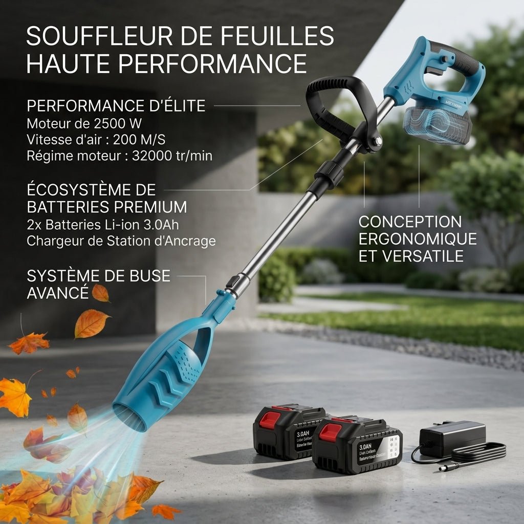 Souffleur de feuilles électrique sans fil 2500W - VERDAGREEN