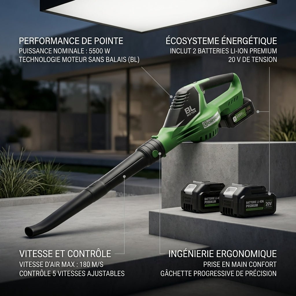Souffleur Sans Fil 2-en-1 5500W - VERDAGREEN