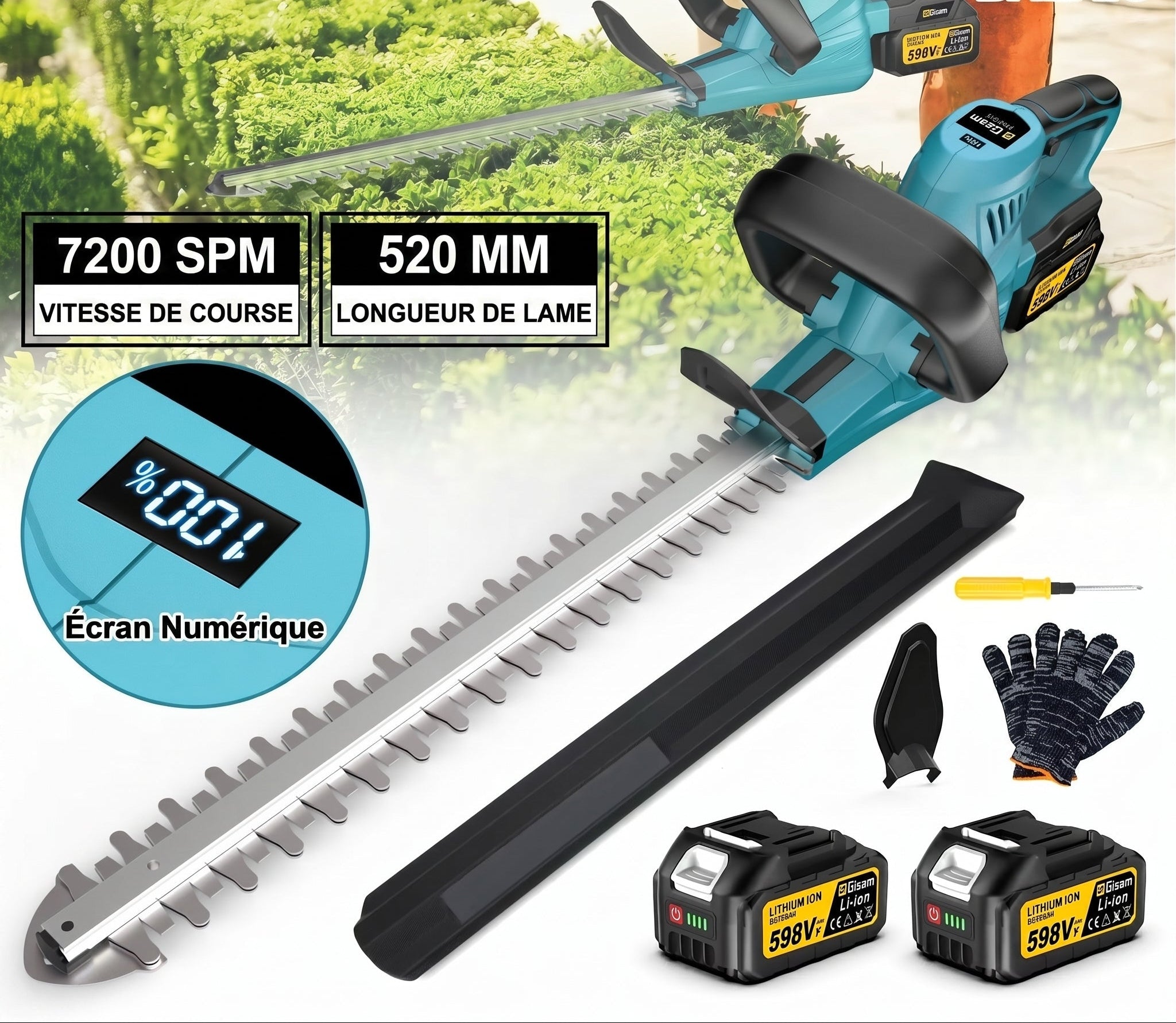 Taille-Haie à Batterie Sans-fil 2000W - VERDAGREEN