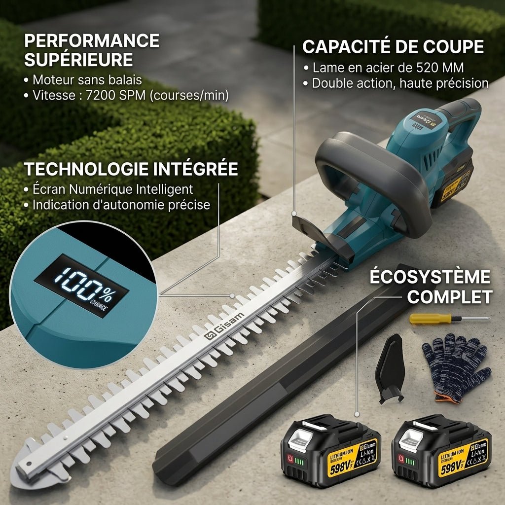 Taille-Haie à Batterie Sans-fil 2000W - VERDAGREEN