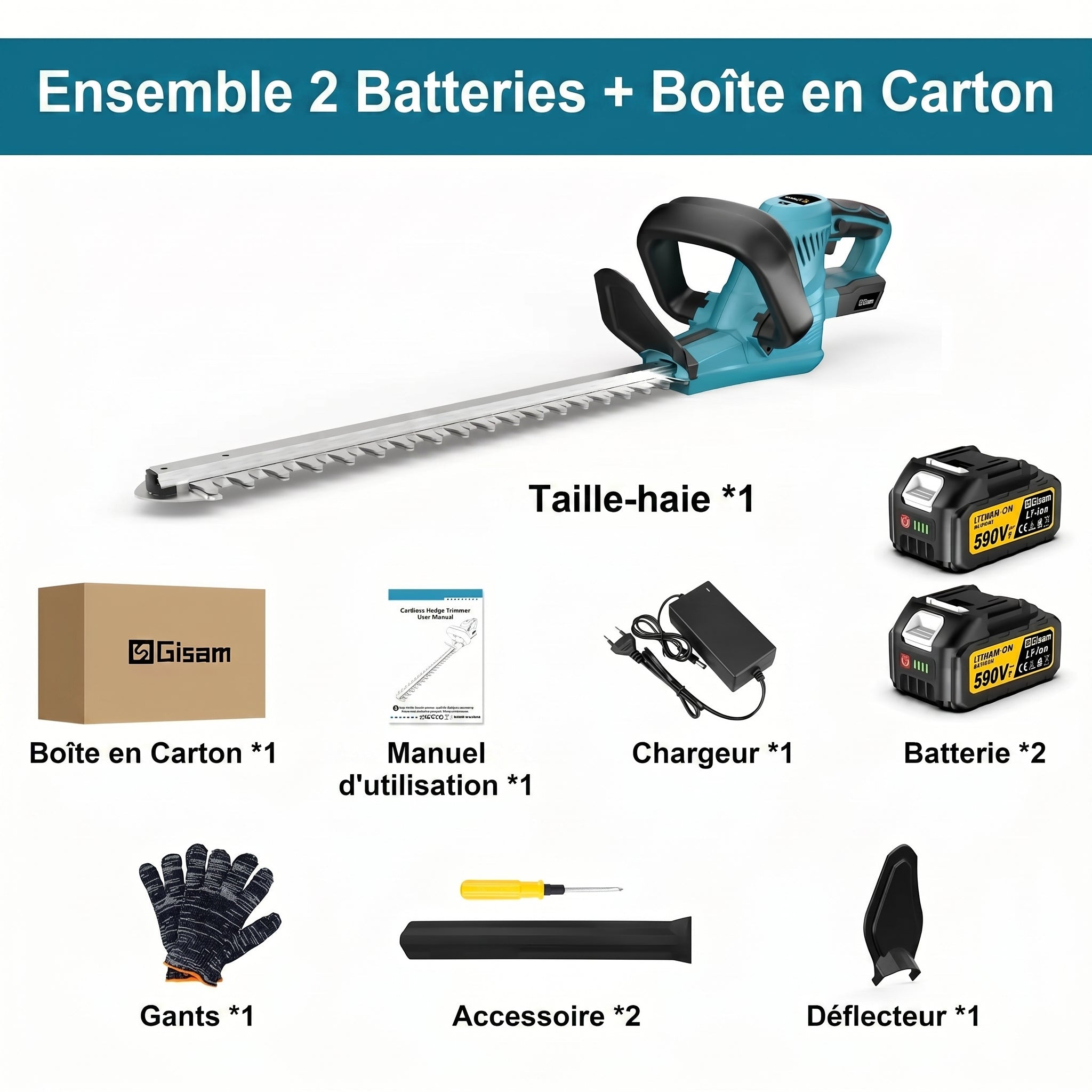 Taille-Haie à Batterie Sans-fil 2000W - VERDAGREEN
