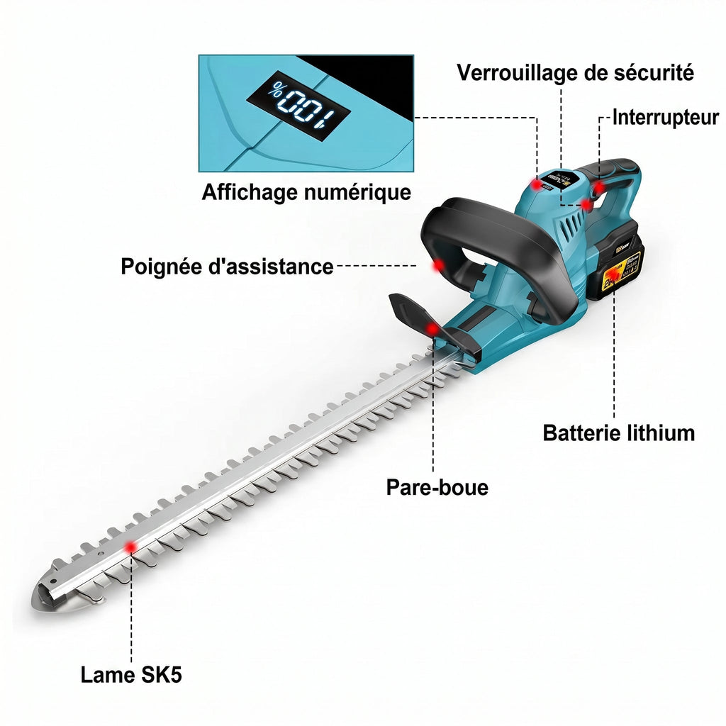 Taille-Haie à Batterie Sans-fil 2000W - VERDAGREEN